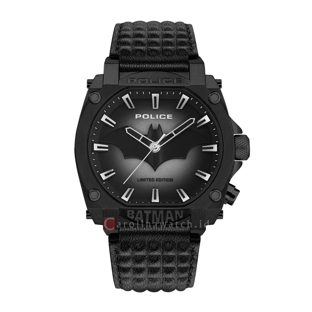 Jam Tangan Police Forever Batman PEWGD0022601 Men Black Dial Black Leather Strap
