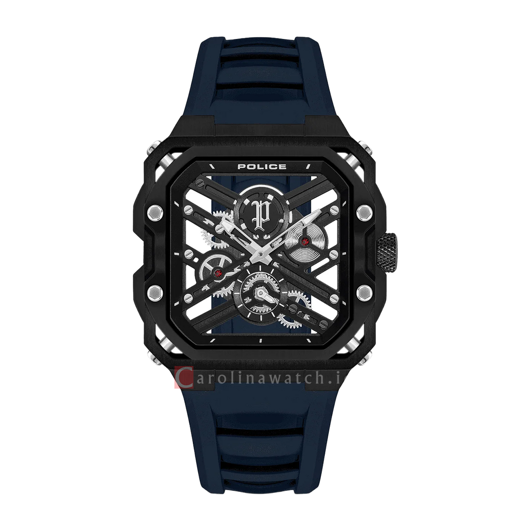 Jam Tangan Police Disruptor PEWGM0072001 Men Analog Dial Blue SIlicone Strap