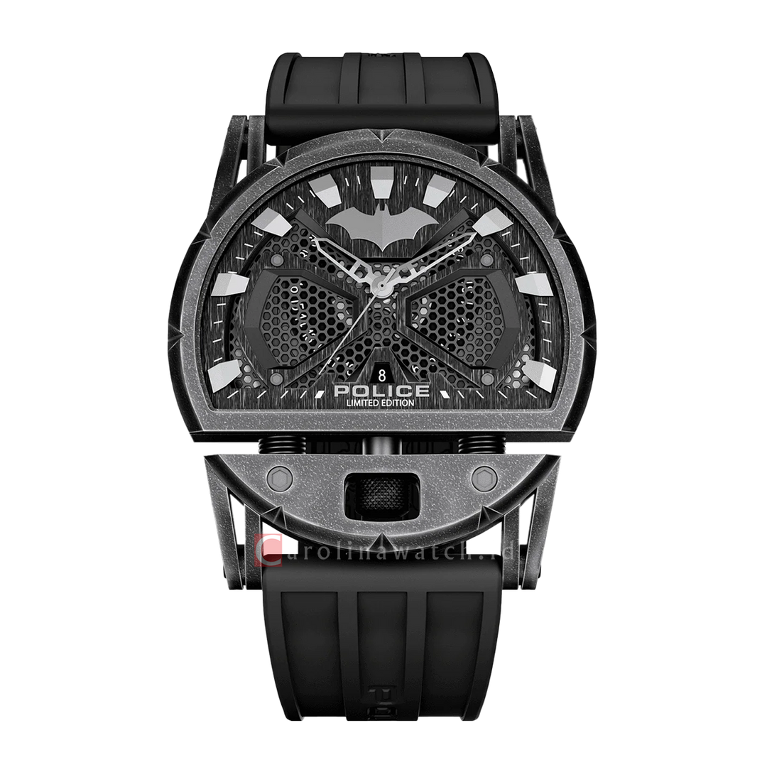 Jam Tangan Police Dark Side PEWGN0075401 Men Analog Dial Black SIlicone Strap