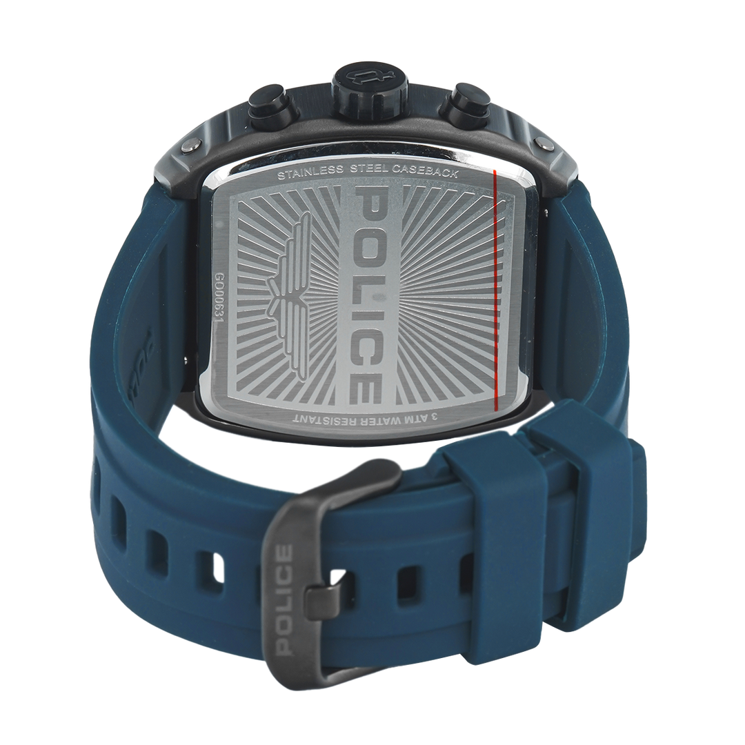 Jam Tangan Police Coswig PEWGO0063102 Men Analog Dial Black Rubber Strap