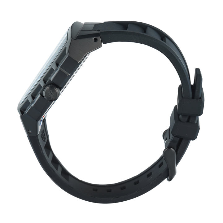 Jam Tangan Police Tough Gear PEWGQ0056801 Men Black Dial Black Rubber Strap