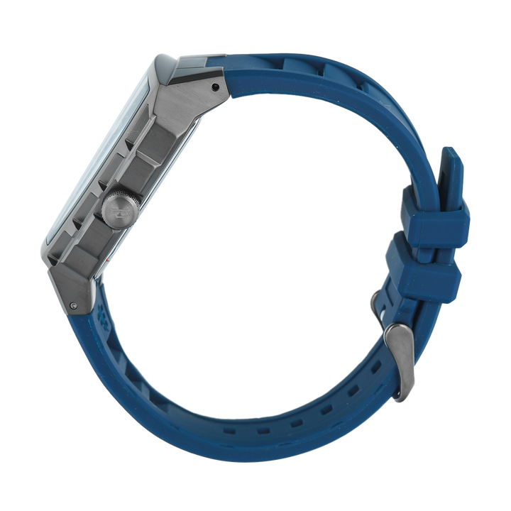 Jam Tangan Police Tough Gear PEWGQ0056806 Men Blue Dial Blue Rubber Strap