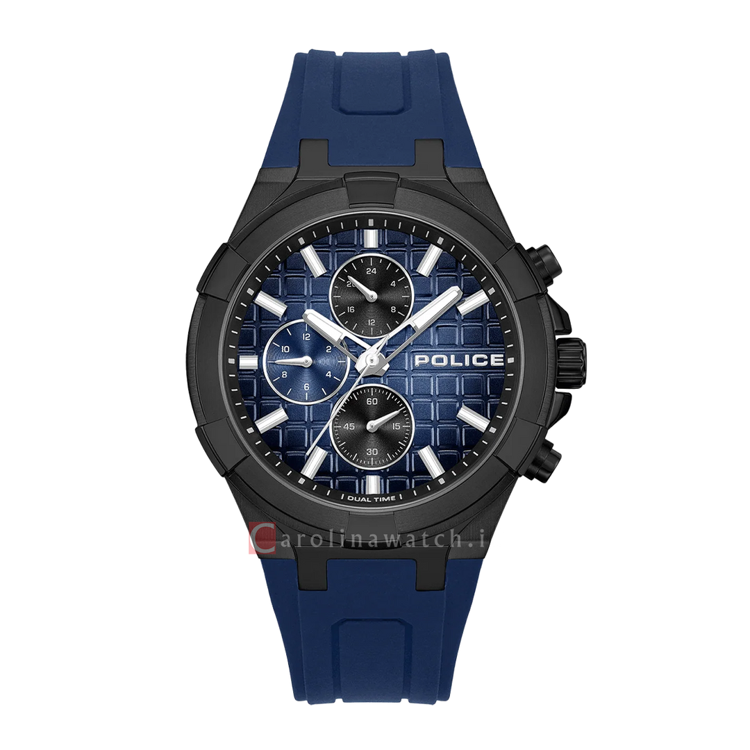 Jam Tangan Police  PEWGQ0082001 Men Analog Dial Blue Rubber Strap