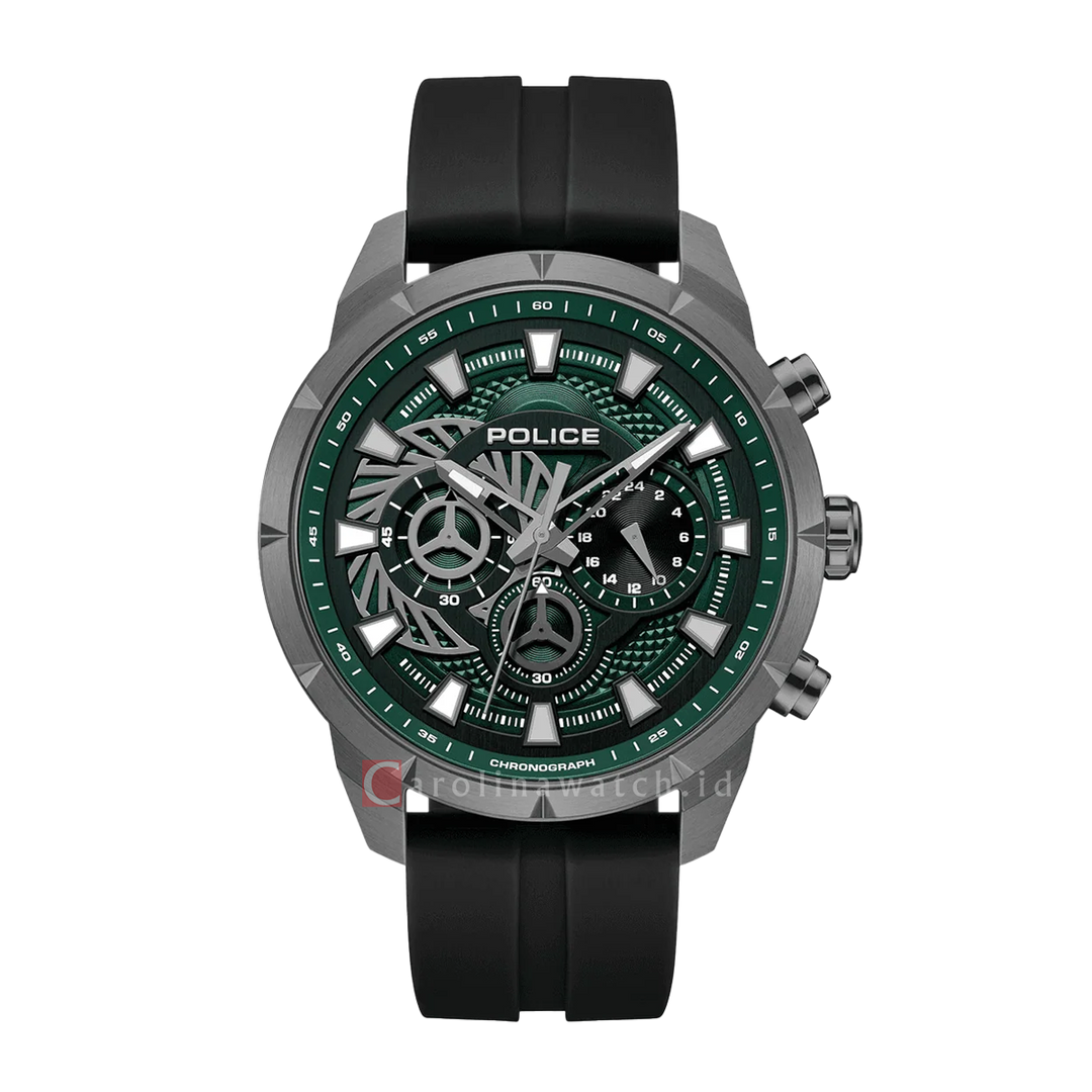Jam Tangan Police Neist  PEWGQ0092703 Men Analog Dial Black SIlicone Strap