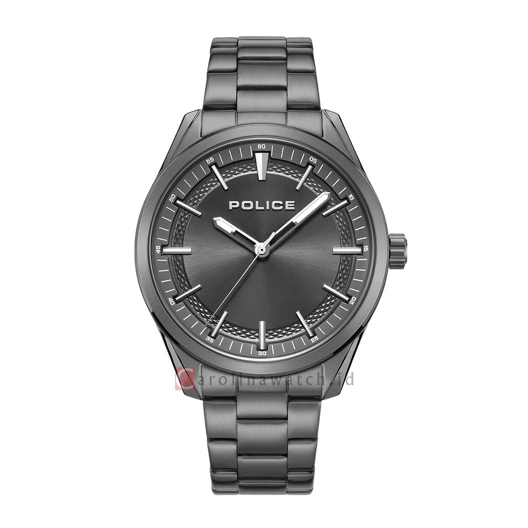 Jam Tangan Police Grille PEWJG0018206 Men Black Dial Black Stainless Steel Strap
