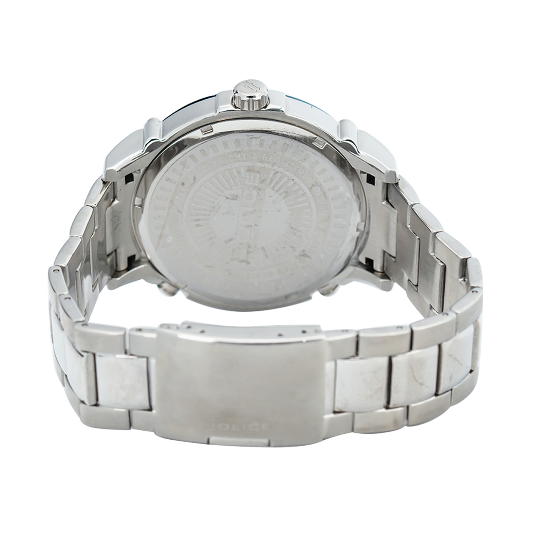 Jam Tangan Police Titan PL14830JSTBL/02M Men Blue Dial Stainless Steel Strap