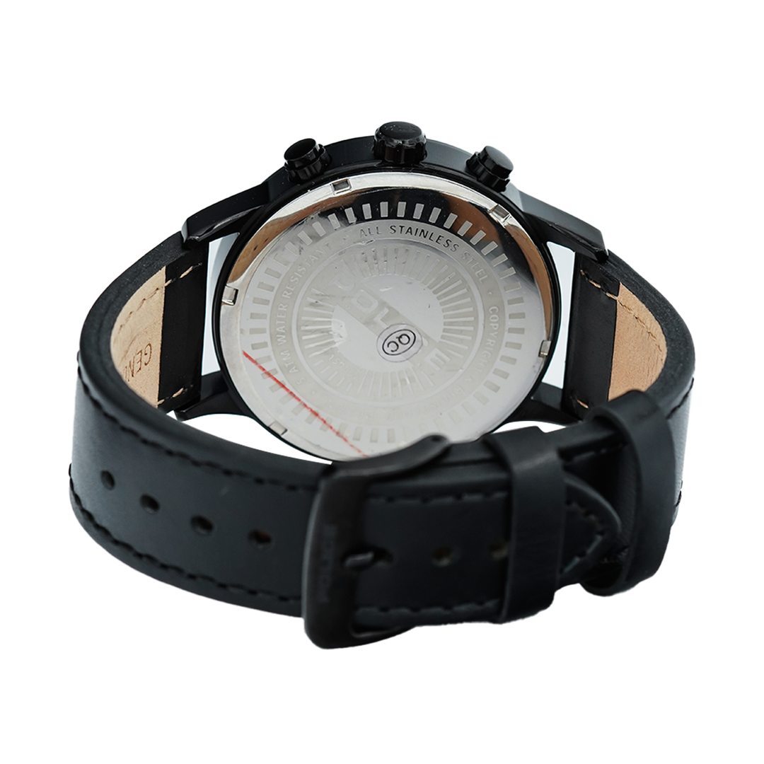 Jam Tangan Police Momentum PL15000JSB/02 Men Black Dial Black Leather Strap