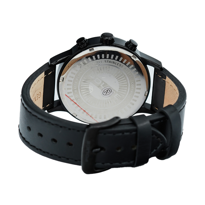 Jam Tangan Police Momentum PL15000JSB/02 Men Black Dial Black Leather Strap