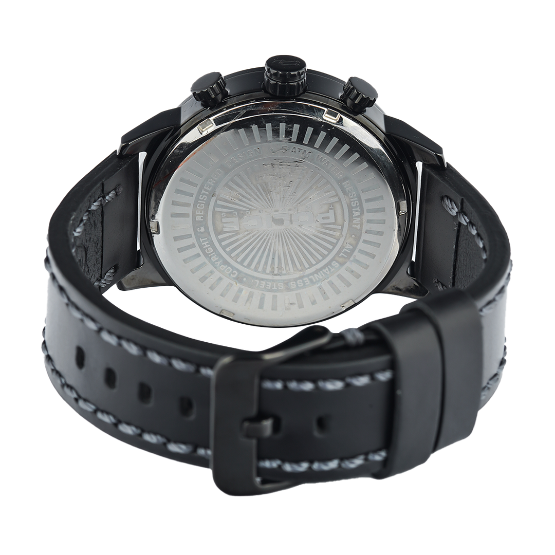 Jam Tangan Police Toronto PL15037JSB/02 Men Black Dial Black Leather Strap
