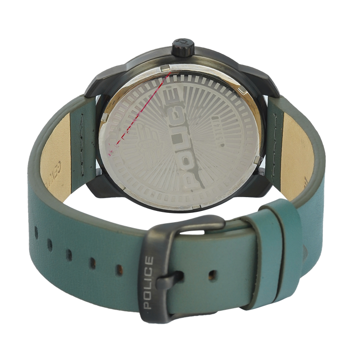 Jam Tangan Police Bleder PL15714JSU/61 Men Grey Dial Grey Leather Strap