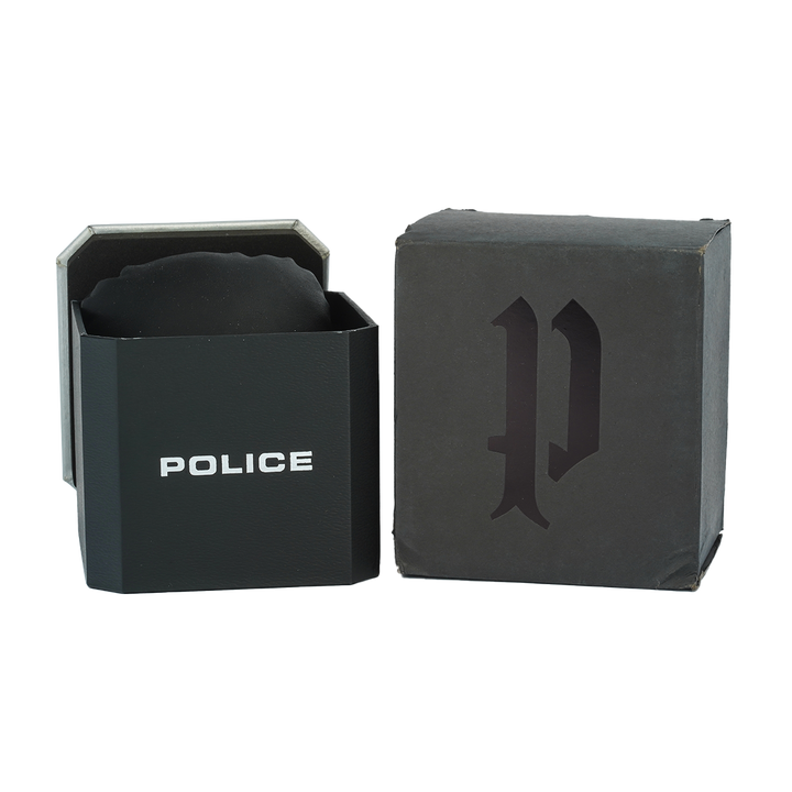 Jam Tangan Police Bleder PL15714JSU/61 Men Grey Dial Grey Leather Strap