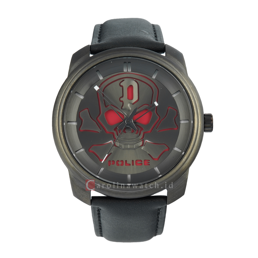 Jam Tangan Police Bleder PL15714JSU/61 Men Black Dial Black Leather Strap