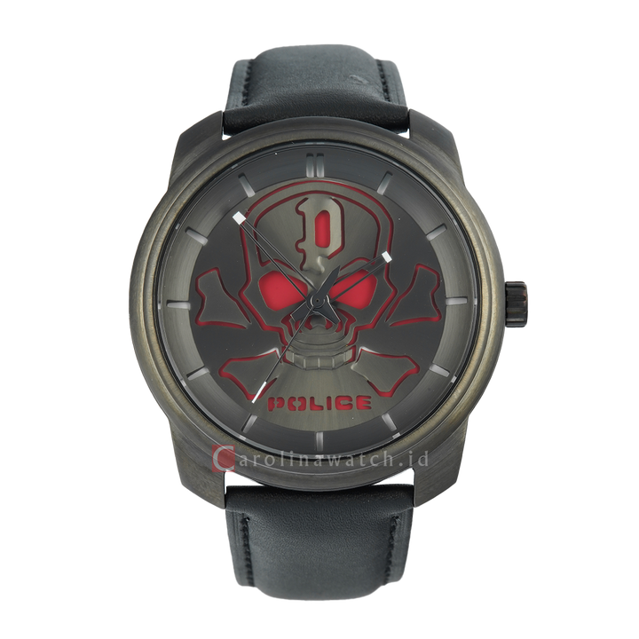 Jam Tangan Police Bleder PL15714JSU/61 Men Black Dial Black Leather Strap