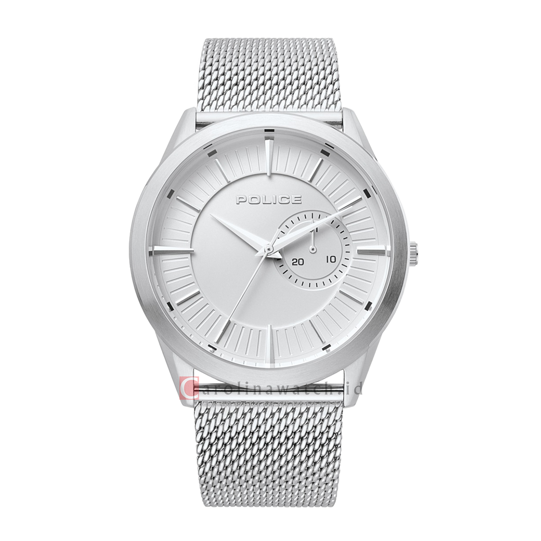 Jam Tangan Police PL15919JS/04MM Men White Dial Stainless Steel Strap