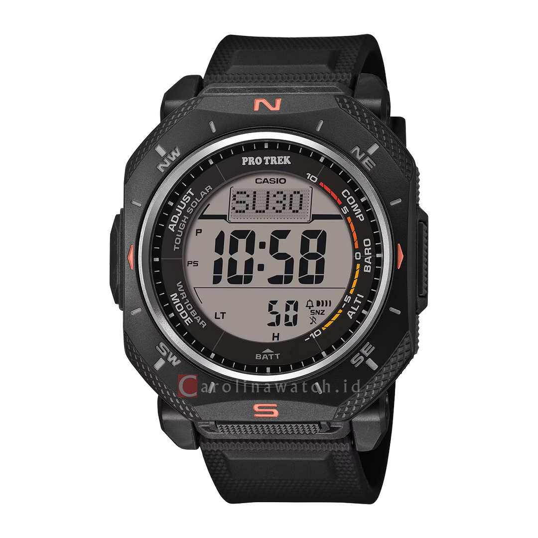 Jam Tangan Casio Pro Trek PRG-69-1D Men Tough Solar Digital Dial Black Resin Band