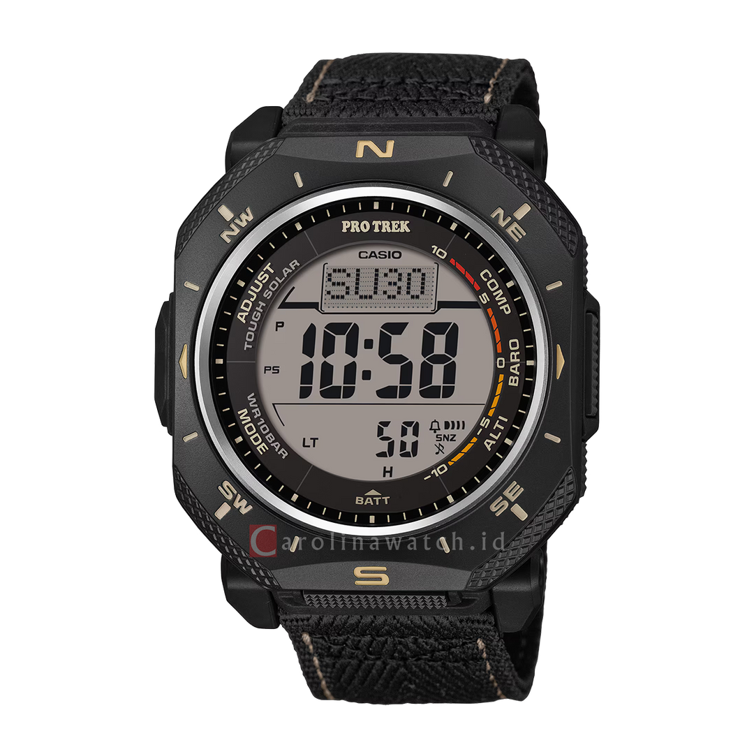 Jam Tangan Casio Pro Trek PRG-69B-1D Men Tough Solar Digital Dial Black Resin Band