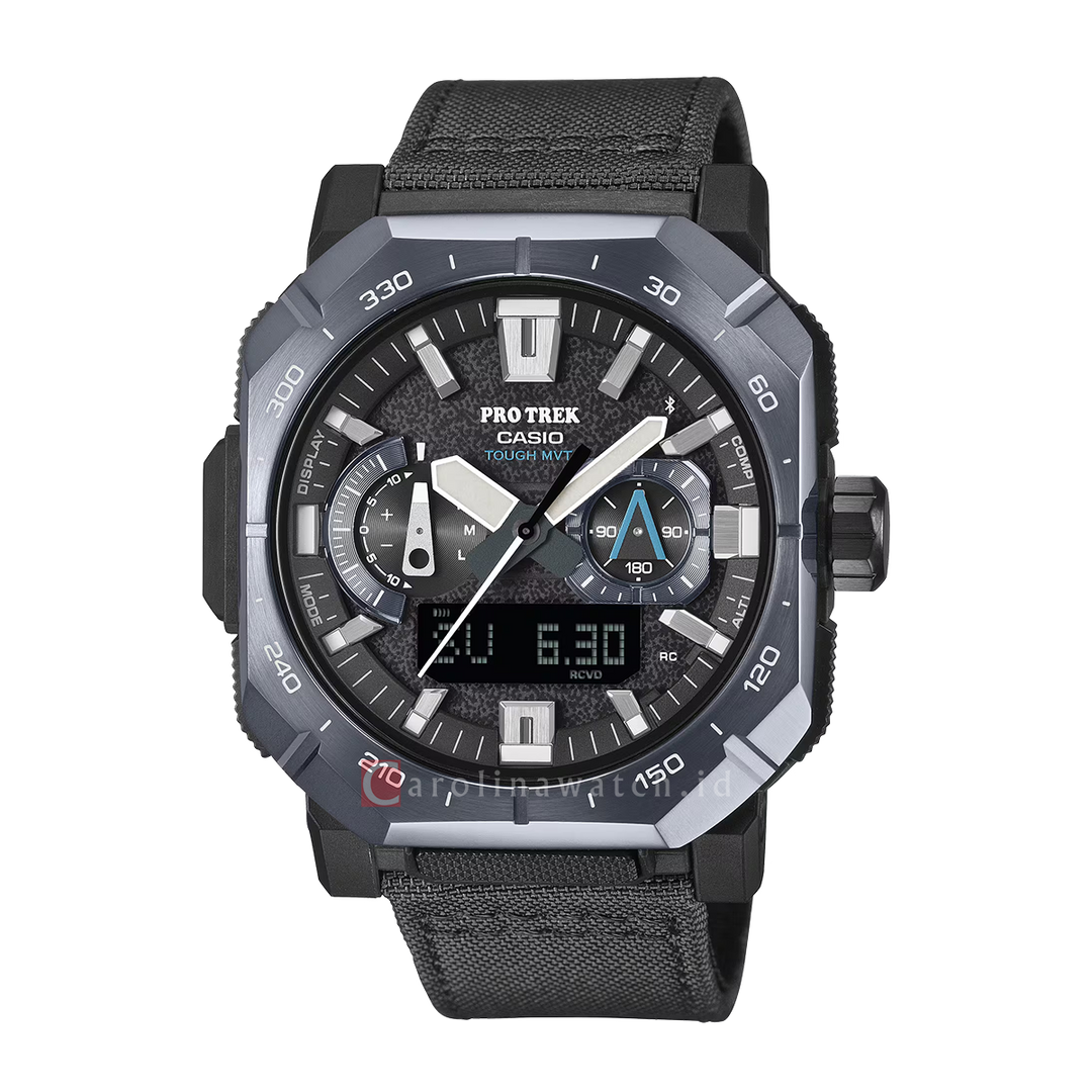Jam Tangan Casio Pro Trek PRW-B1000B-2D Men Black Dial Black Cloth Band