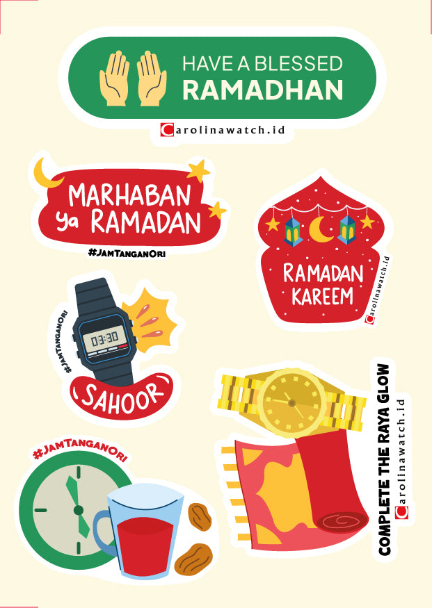 Free Gift STIKER PACK RAMADHAN CAROLINA Jam Tangan Carolina Limited Edition