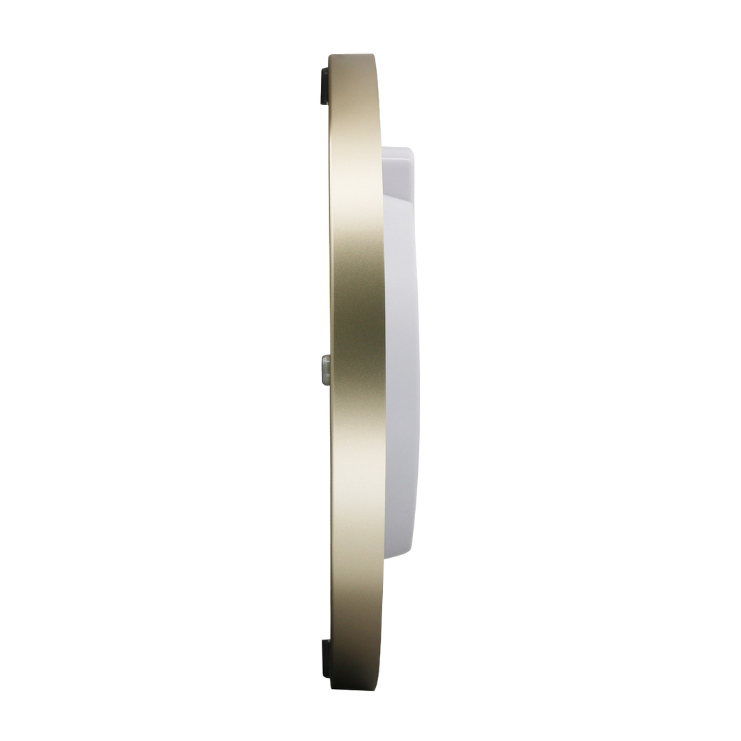 Jam Dinding SEIKO Analog QHA007G Quite Sweep White Dial Gold Case Decorator Wall Clock