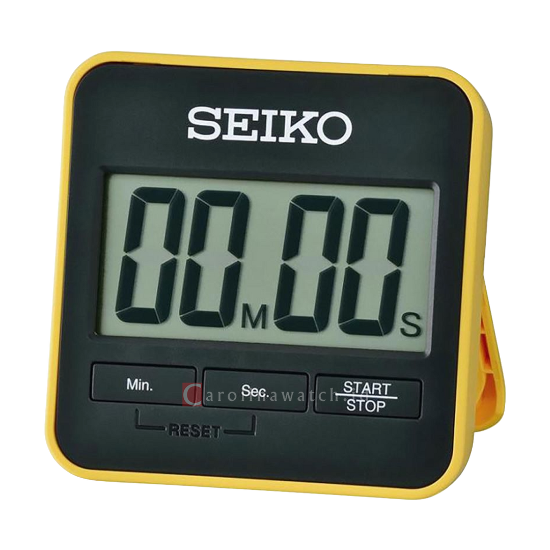 Stopwatch Seiko QHY001Y Yellow Color Black Square Dial Square Folding Stand Stopwatch Clock