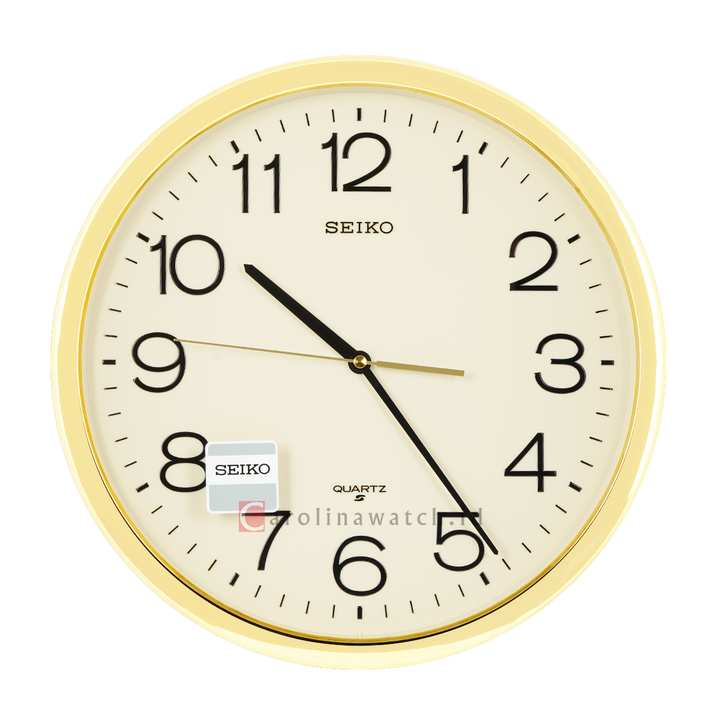 Jam Dinding SEIKO Analog QXA020A Gold Color Gold Dial Wall Clock