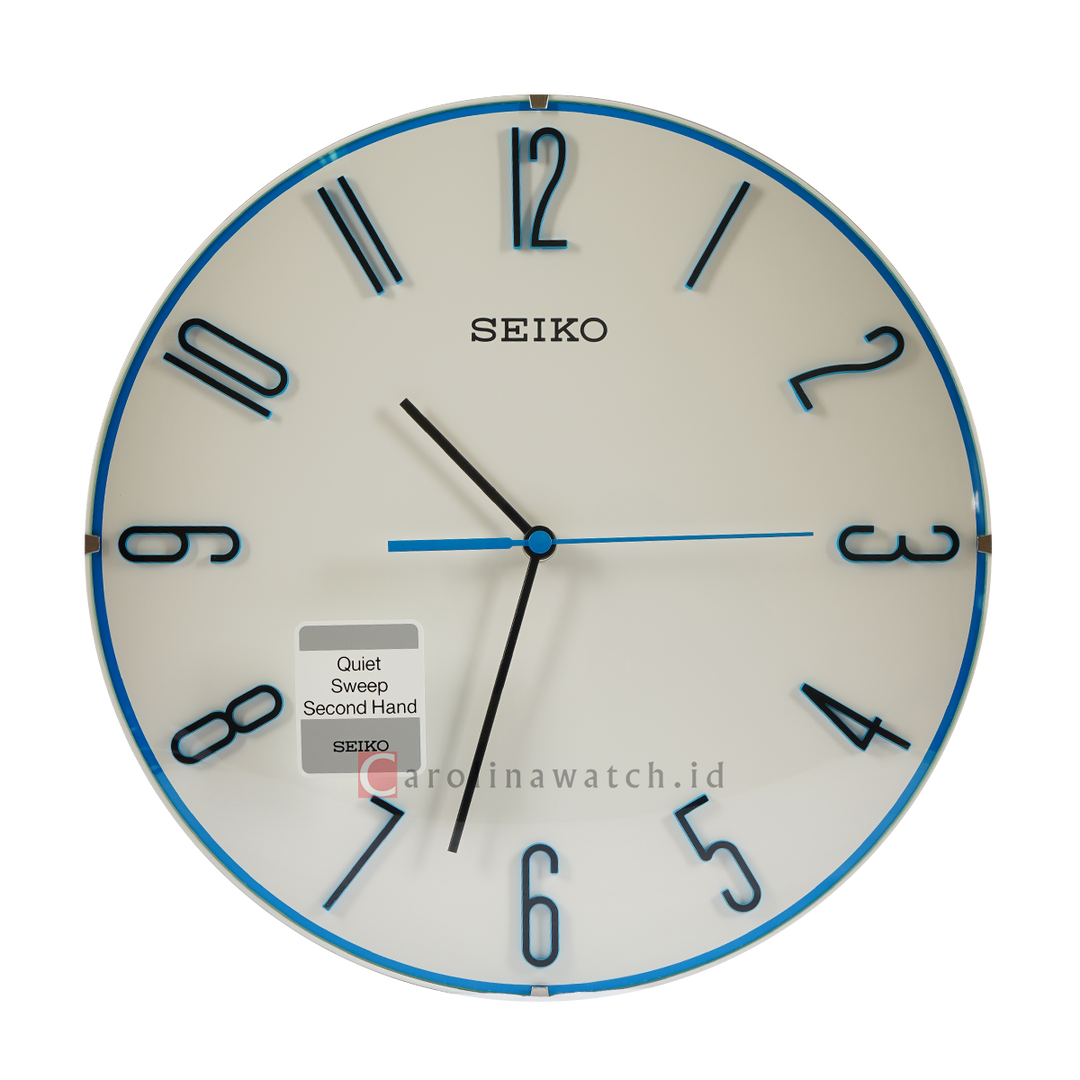 Jam Tangan SEIKO Analog QXA672W Quite Sweep Second Hand 3D Numerals White Color White Dial Wall Clock