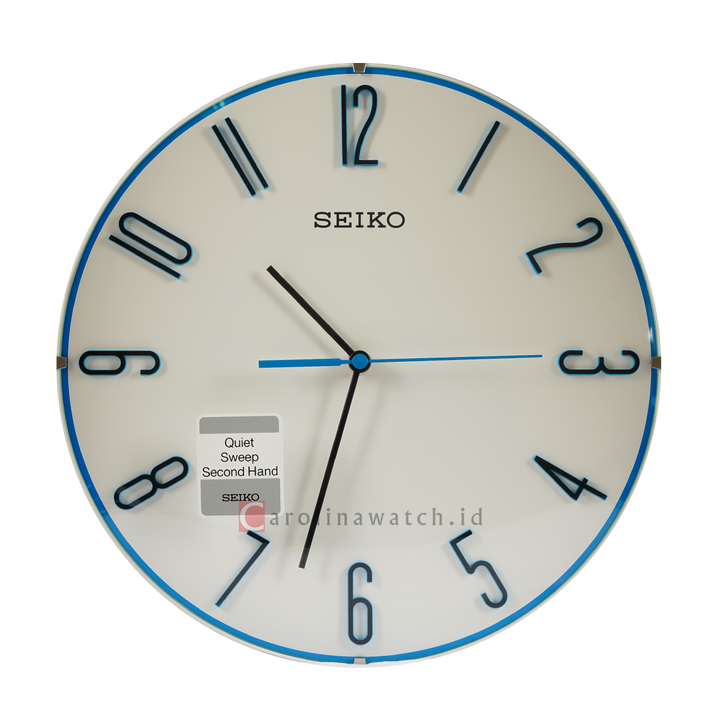 Jam Tangan SEIKO Analog QXA672W Quite Sweep Second Hand 3D Numerals White Color White Dial Wall Clock