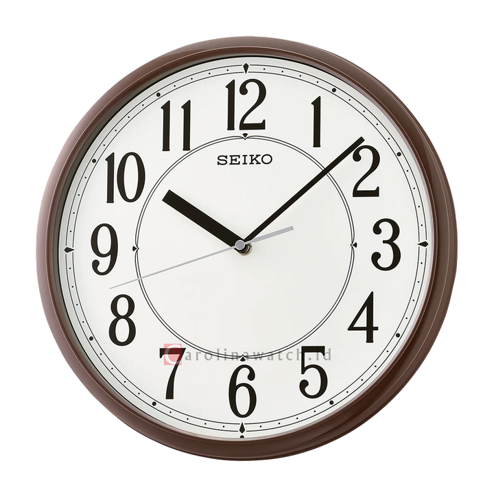 Jam Dinding SEIKO Analog QXA756B Brown Color White Dial Wall Clock