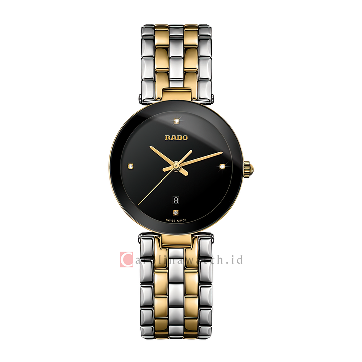 Jam Tangan Rado Florence R48871713 Women Black Dial Dual Tone Stainless Steel Strap