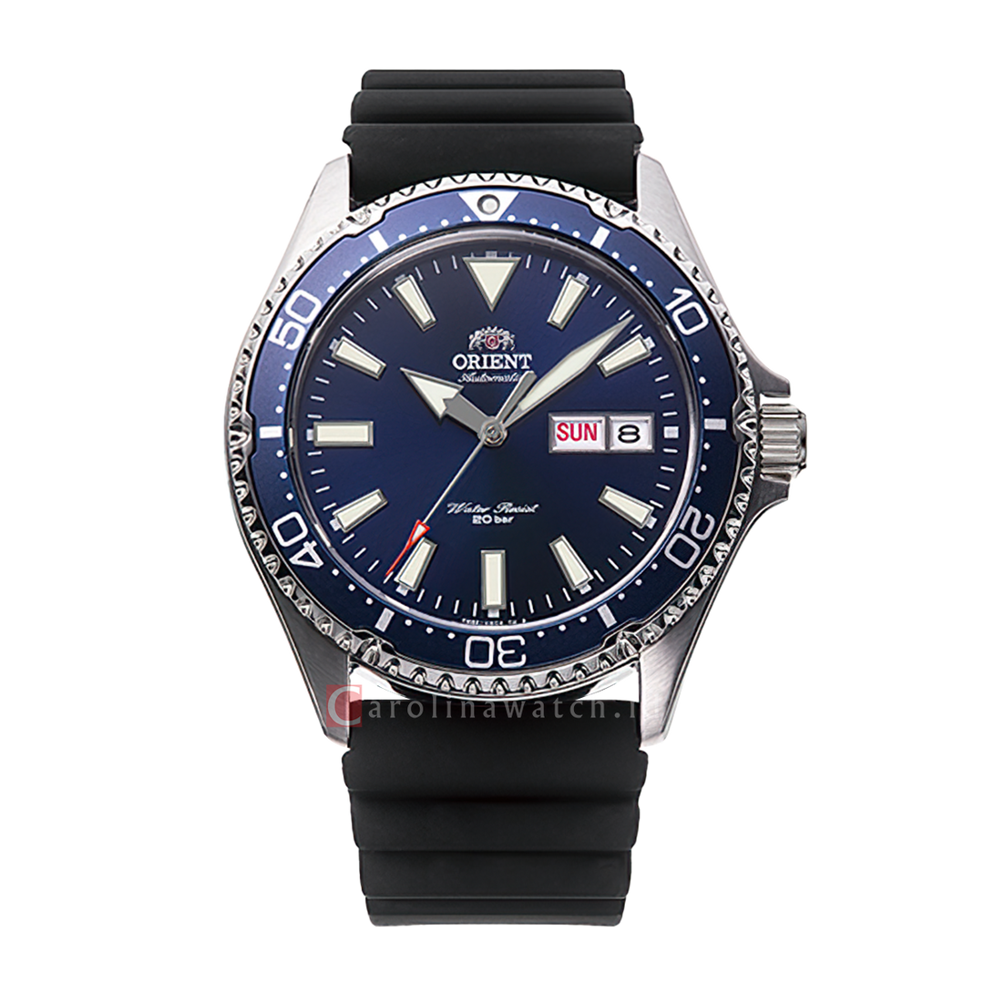 Jam Tangan Orient Mechanical Sports RA-AA0006L Men Blue Dial Black Silicone Strap