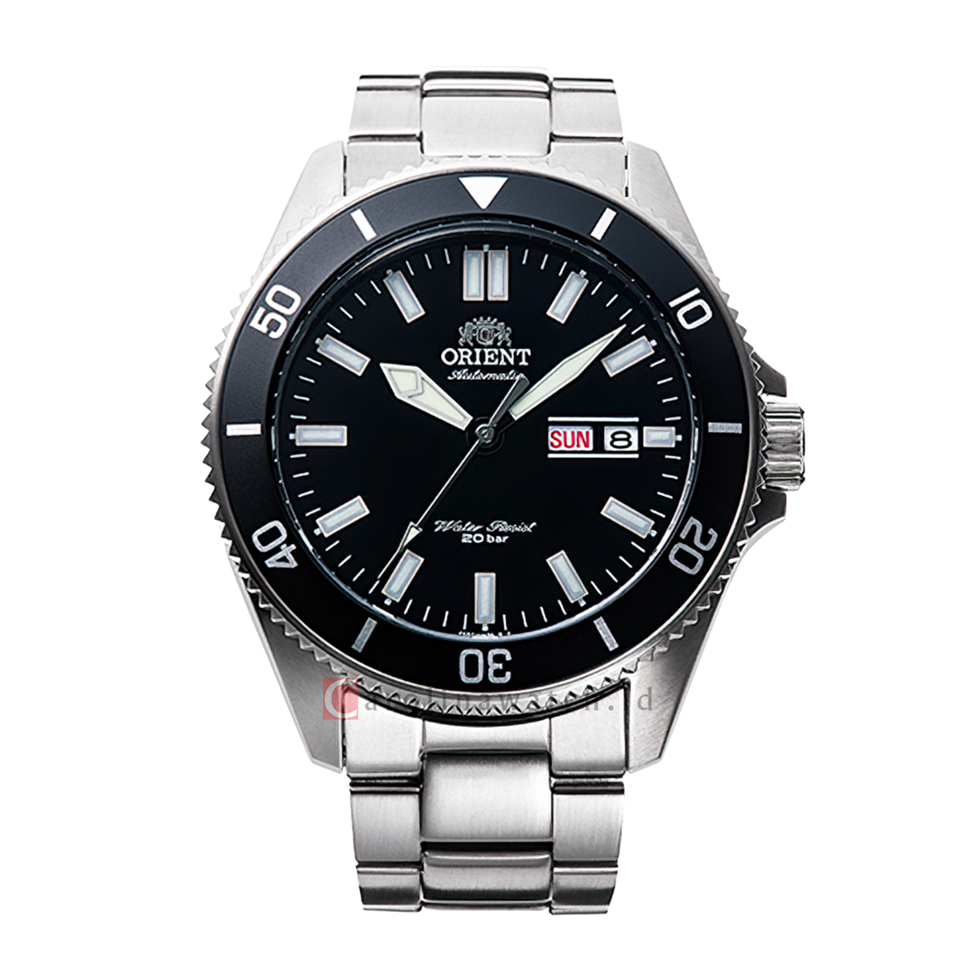 Jam Tangan Orient Mechanical Sports RA-AA0008B Men Black Dial Stainless Steel Strap
