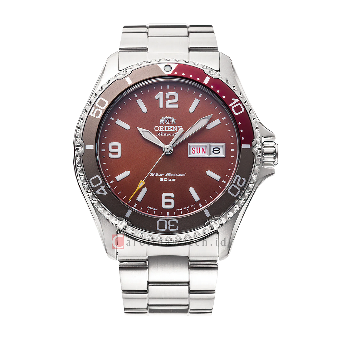Jam Tangan ORIENT Kamasu Mako III Mechanical Sports RA-AA0820R Men Red Dial Stainless Steel Strap