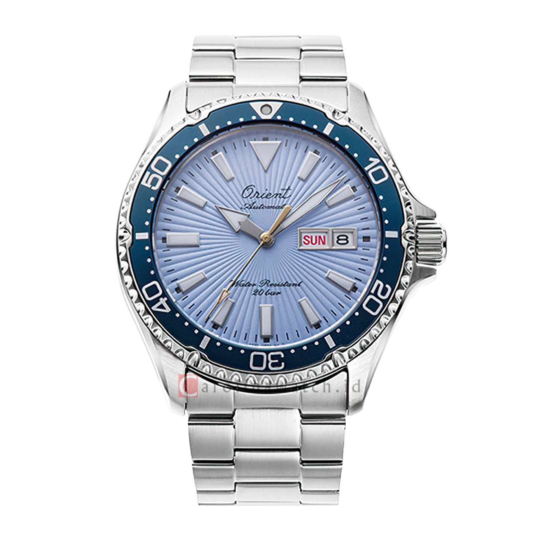 Jam Tangan Orient Mechanical Sport 75th Anniversary RA-AA0823L Men Blue Dial Stainless Steel Strap Limited Edition