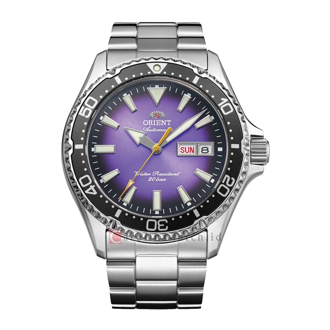 Jam Tangan Orient Diver Design RA-AA0827V Men Purple Gradation Dial Stainless Steel Strap Limited Edition