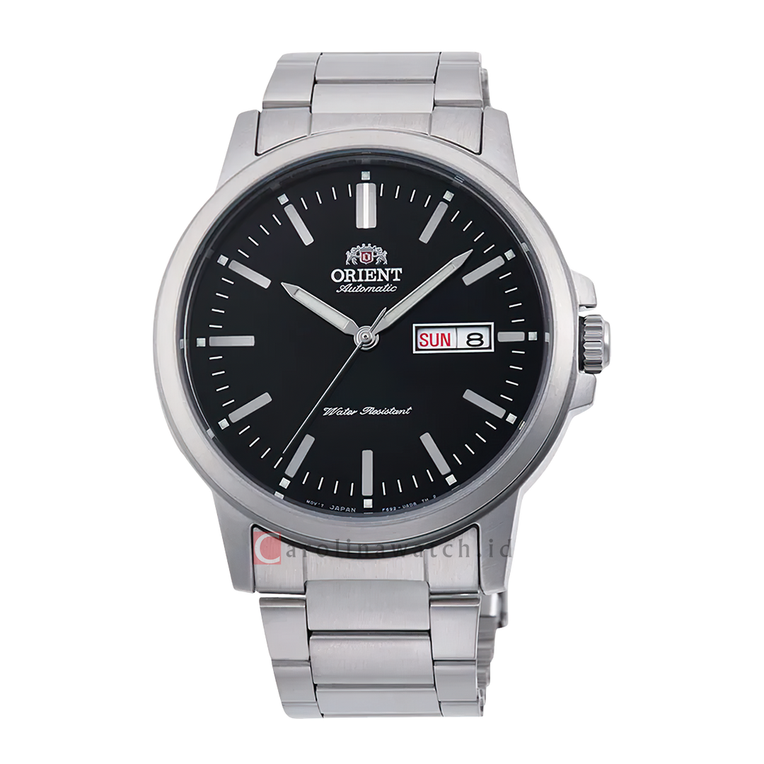 Jam Tangan ORIENT Contemporary RA-AA0C01B Men Black Dial Stainless Steel Strap