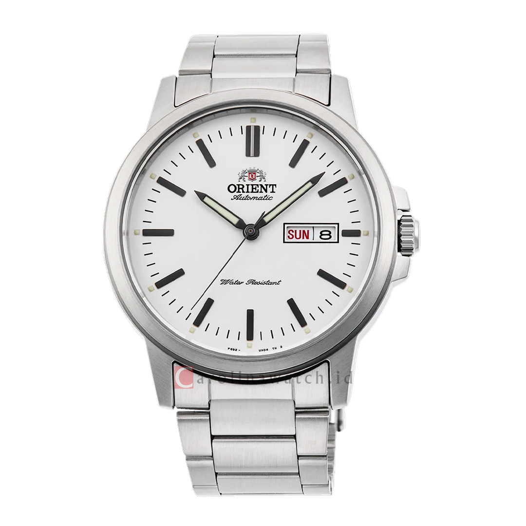 Jam Tangan ORIENT Contemporary RA-AA0C03S Men White Dial Stainless Steel Strap
