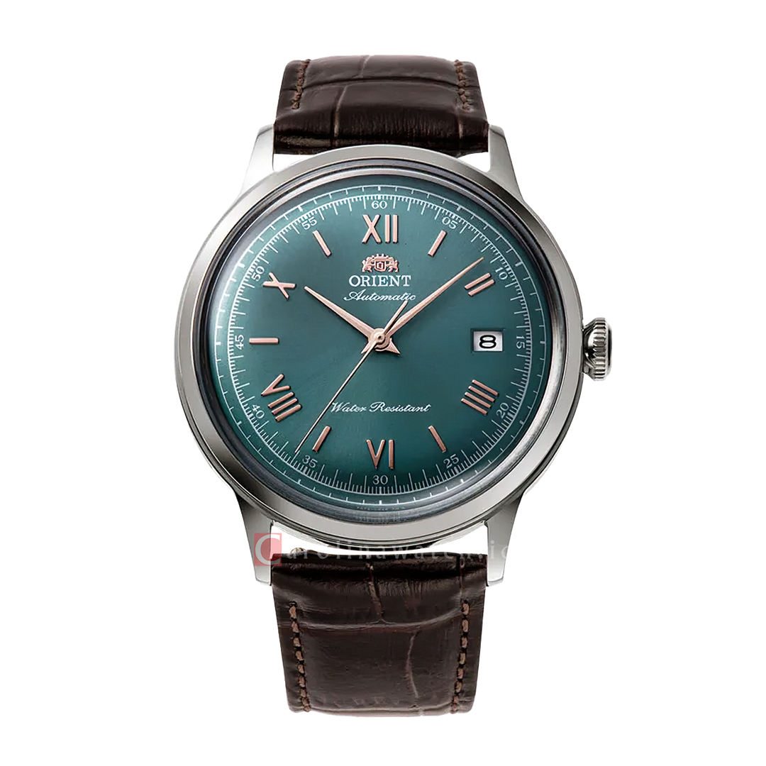 Jam Tangan Orient Classic Bambino RA-AC0023E Men Green Dial Brown Leather Strap