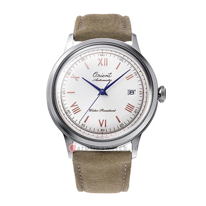 Jam Tangan Orient Classic Bambino 75th Anniversary RA-AC0027S Men White Dial Beige Leather Strap Limited Edition