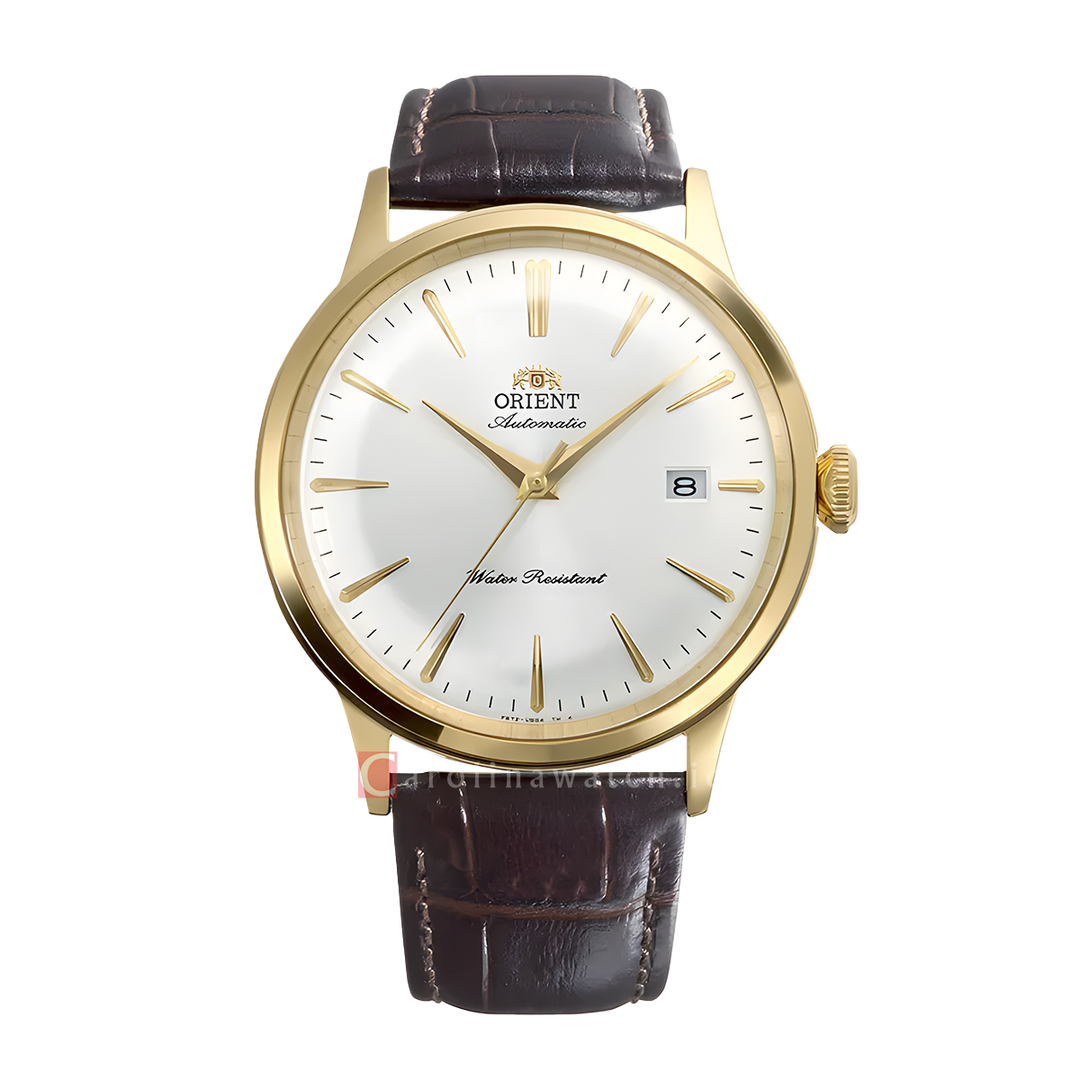 Jam Tangan Orient Classic Bambino RA-AC0028S Automatic Men White Dial Brown Leather Strap
