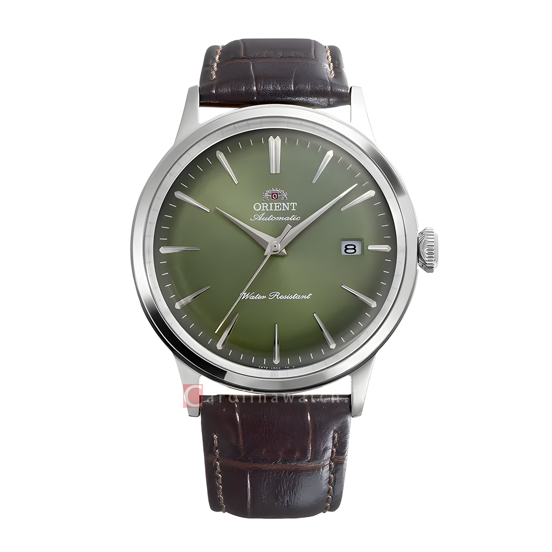 Jam Tangan Orient Classic Bambino RA-AC0029E Automatic Men Green Dial Brown Leather Strap