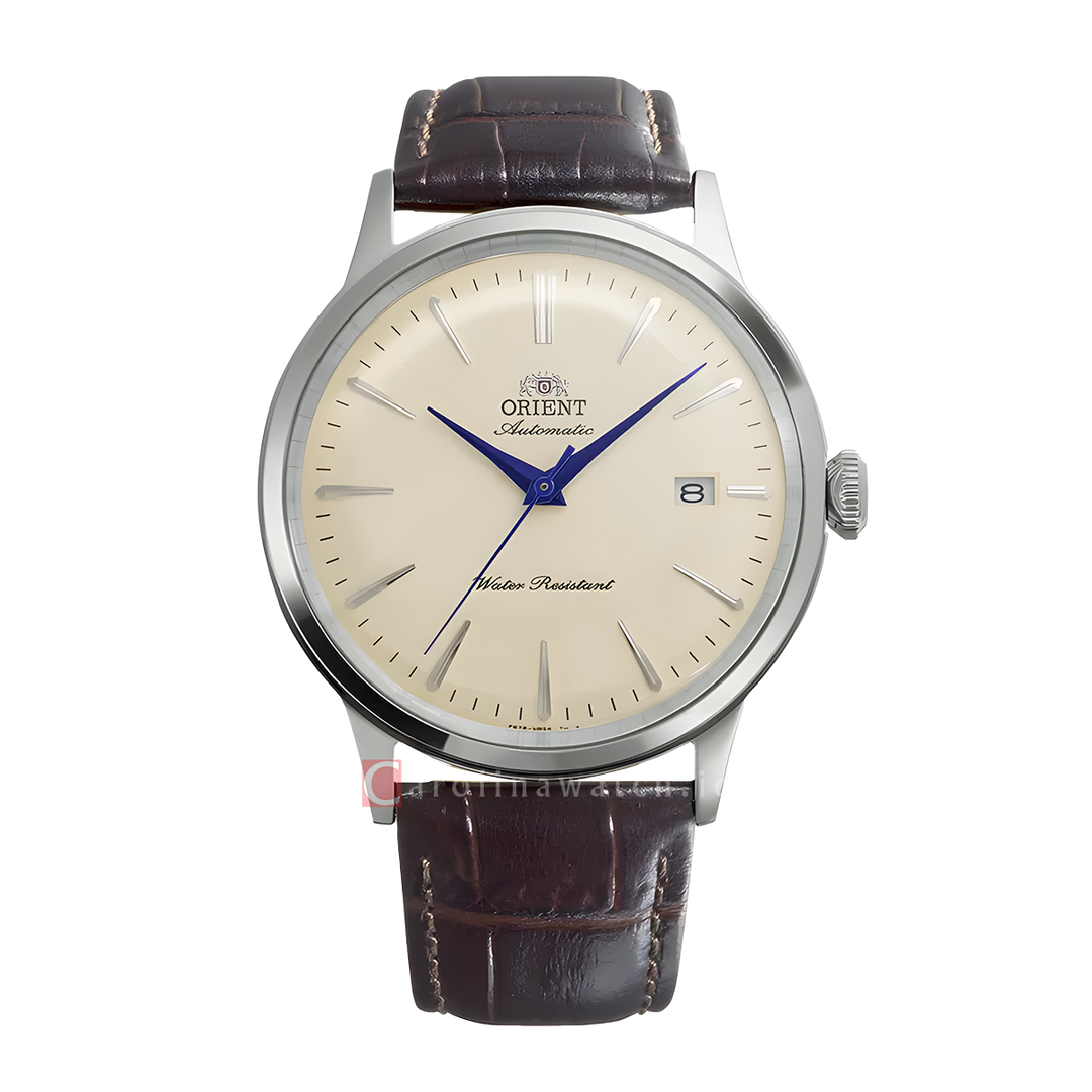 Jam Tangan Orient Classic Bambino RA-AC0033Y Automatic Men Ivory Dial Brown Leather Strap