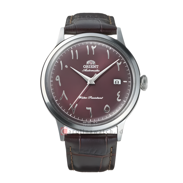 Jam Tangan Orient Classic RA-AC0037R Automatic Men Bordeaux Dial Brown Leather Strap