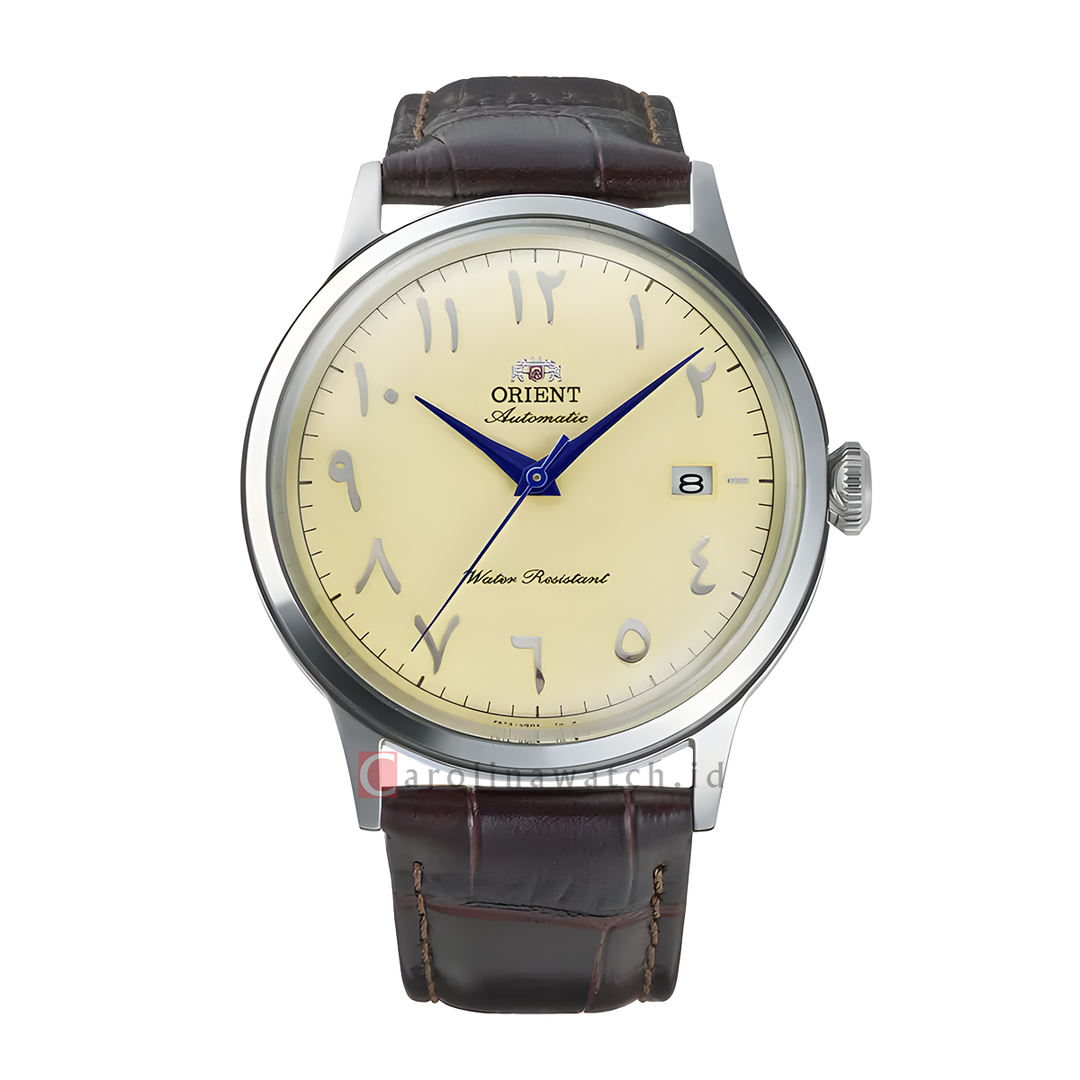 Jam Tangan Orient Classic Bambino RA-AC0039Y Automatic Men Ivory Dial Brown Leather Strap