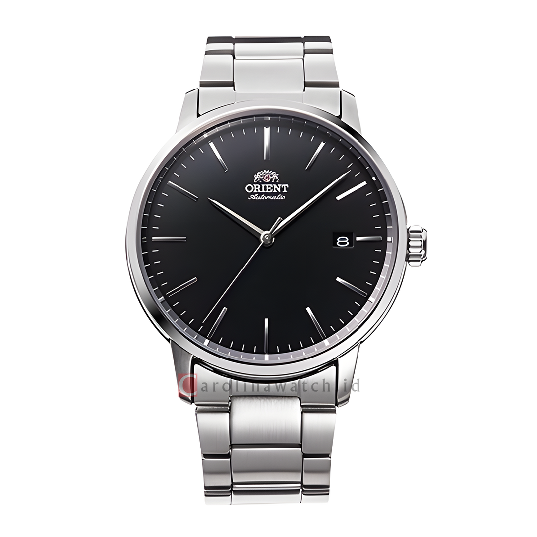 Jam Tangan Orient Bambimo RA-AC0E01B Men Black Dial Silver Stainless Steel Strap