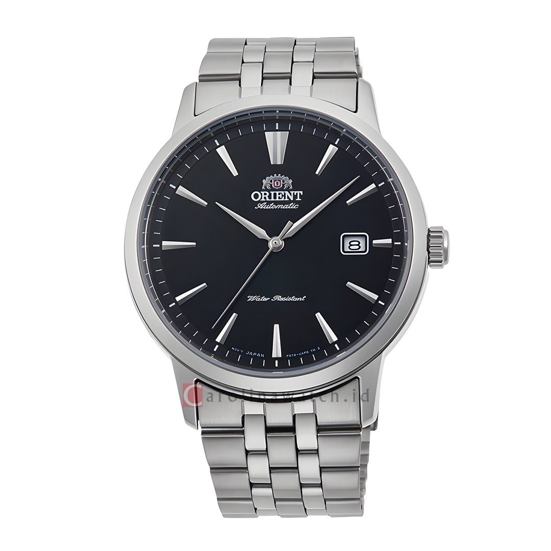 Jam Tangan Orient Contemporary RA-AC0F01B Men Symphony III Automatic Black Dial Stainless Steel Strap