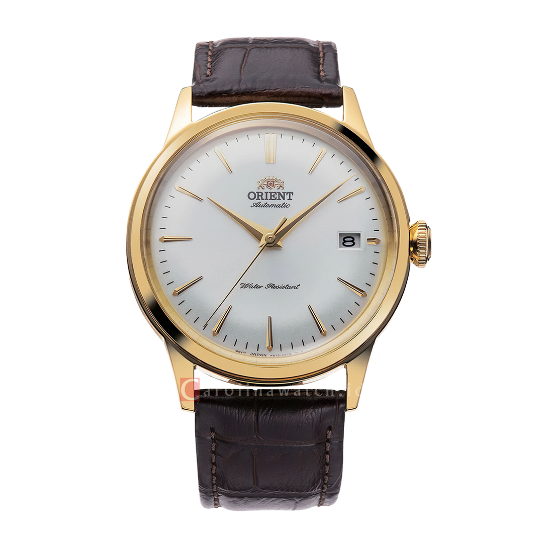 Jam Tangan Orient Classic Bambino RA-AC0M01S Men White Dial Brown Leather Strap