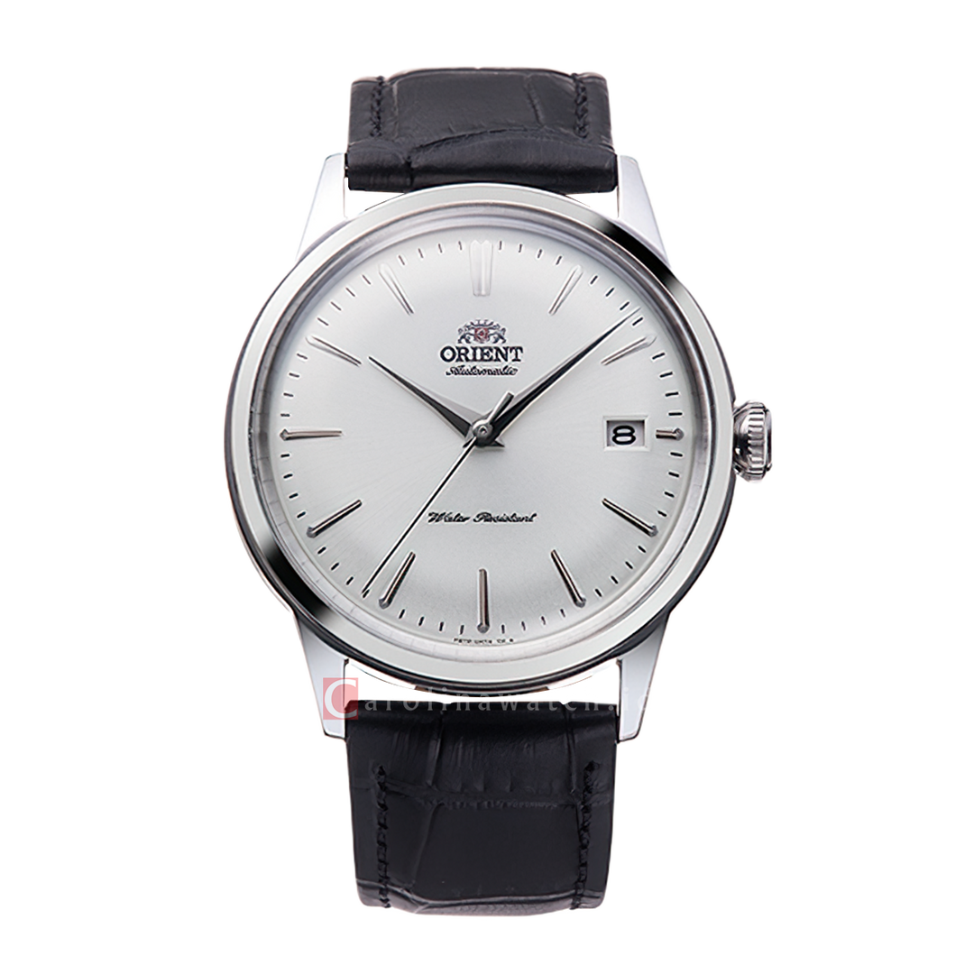 Jam Tangan Orient Classic Bambino RA-AC0M03S Men White Dial Black Leather Strap