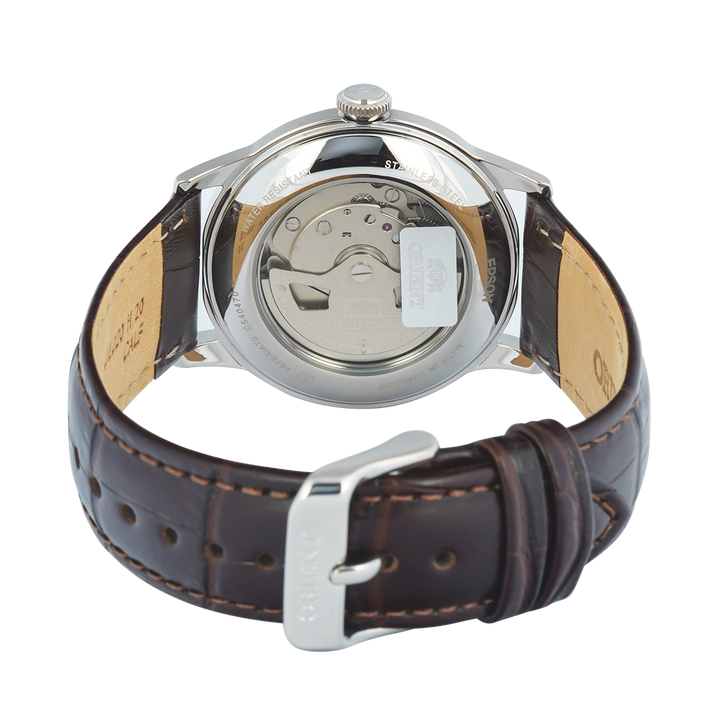 Jam Tangan Orient Classic Bambino RA-AC0M04Y Men Analog Dial Brown Leather Strap