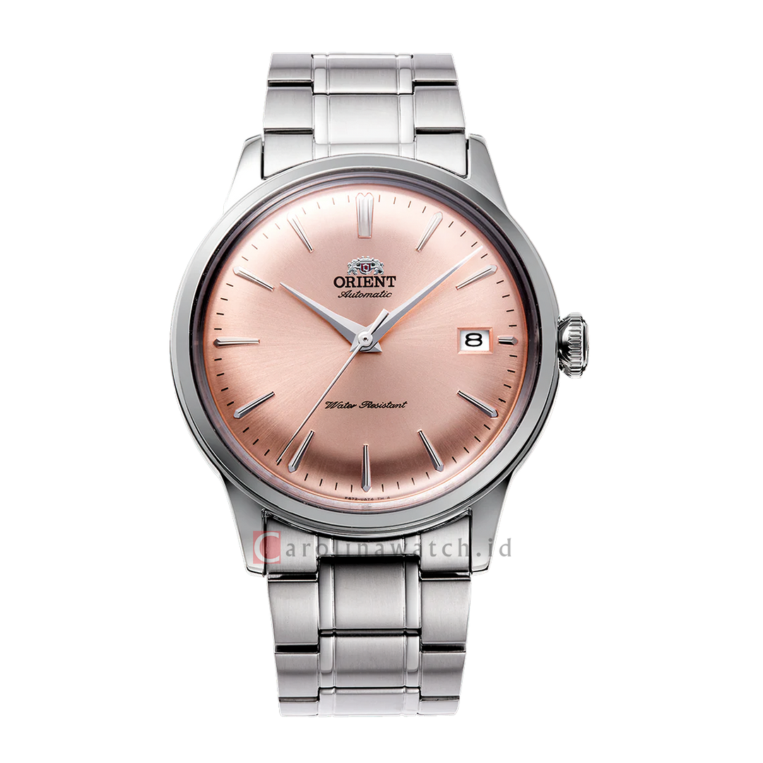 Jam Tangan Orient Classic RA-AC0M11Y Bambino 38 Automatic Light Pink Dial Metal Strap
