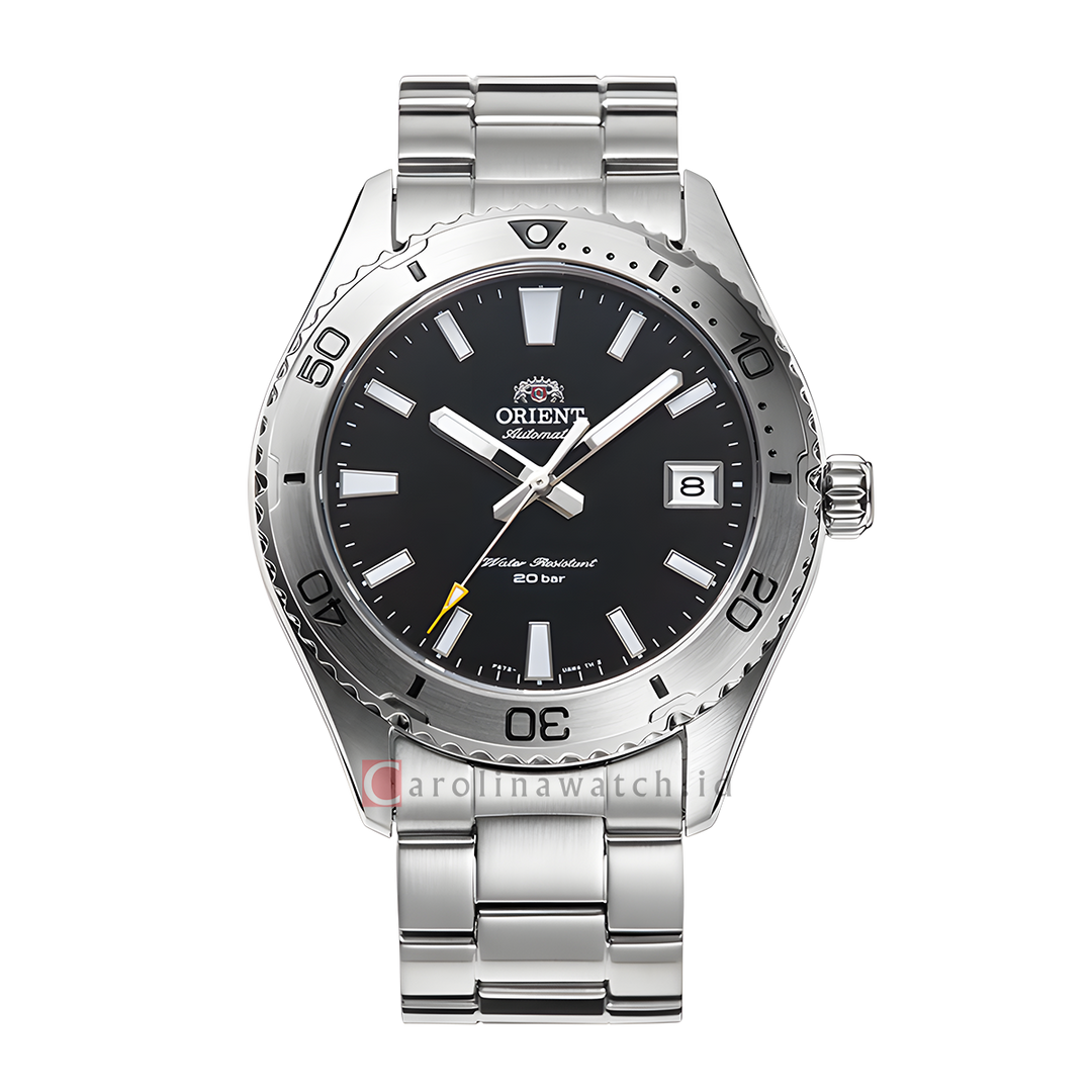 Jam Tangan Orient Mako RA-AC0Q01B Men Automatic Black Dial Stainless Steel Strap